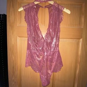 NWT Victoria’s Secret Rose Gold Lace Bodysuit Lingerie